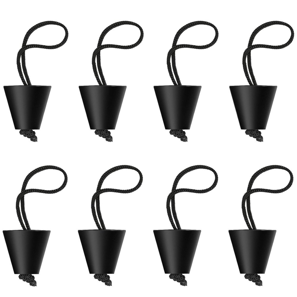 Axlksia 8 Pcs Kayak Scupper Plugs Kit, Silicone Universal Kayak Scupper Plug Drain Holes Stopper Bung with Lanyard, Kayak Accessories