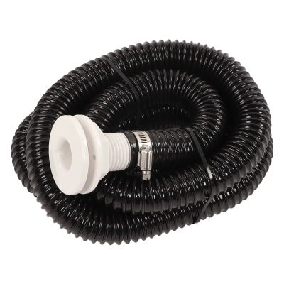 Bilge Pump Hose Plumbing Kit 1?1/8in Dia Thru Hull Fitting 2pcs Clamp Heavy Duty 5ft PVC Hose for Marine