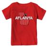 Atlanta Football Field Map Kid's Fan T-Shirt (Red Shirt, YXS) view 1
