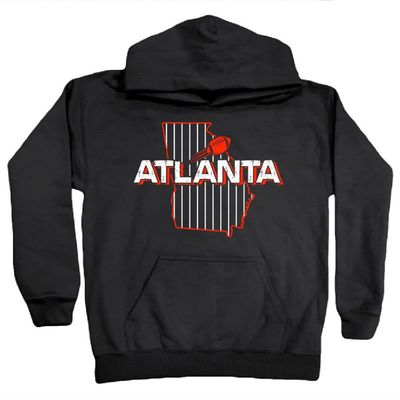 Xtreme Apparrel Atlanta Football Field Map Kid's Fan Hoodie Sweatshirt (Black Hoodie, YXS)