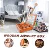 ABOOFAN Earring Jewelry Box Vintage Wooden Ring Trinket Organizer Organize Your Precious Gems view 4