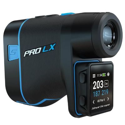 2023 Shot Scope PRO LX+ Laser Rangefinder Featuring GPS Distances and Performance Tracking with a Built-in Cart Magnet (Blue)