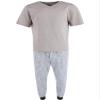Ten West Apparel Men's V-Neck Top With Plaid Jogger Lounge Set, Xlarge, White/Beige view 4