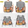 Harvest Fall Pumpkins Cobbler Aprons with 2 Pockets for Women Men,Fashionable Printed Unisex Bib Waterproof Cleaning Smock Vest for Chef Fall Thanksgiving Plaid Lattice Black Grey 2 Packs,20''x31.5'' view 3