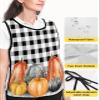 Harvest Fall Pumpkins Cobbler Aprons with 2 Pockets for Women Men,Fashionable Printed Unisex Bib Waterproof Cleaning Smock Vest for Chef Fall Thanksgiving Plaid Lattice Black Grey 2 Packs,20''x31.5'' view 4