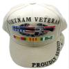 N/A.1 Ant Enterprises Vietnam Veteran Proudly Served Combat Veteran Ribbon Khaki Embroidered Cap Hat view 2