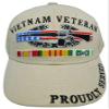 N/A.1 Ant Enterprises Vietnam Veteran Proudly Served Combat Veteran Ribbon Khaki Embroidered Cap Hat view 3