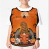 Halloween Cobbler Aprons with 2 Pockets for Women Men,Fashionable Printed Unisex Bib Waterproof Cleaning Smock Vest for Chef Kitchen Orange Black Dwarf Skull Pumpkins Haunted-House 2 Packs,20''x31.5'' view 2