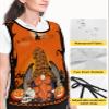 Halloween Cobbler Aprons with 2 Pockets for Women Men,Fashionable Printed Unisex Bib Waterproof Cleaning Smock Vest for Chef Kitchen Orange Black Dwarf Skull Pumpkins Haunted-House 2 Packs,20''x31.5'' view 4