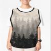 Grey Forest Tree Cobbler Aprons with 2 Pockets for Women Men,Fashionable Printed Unisex Bib Waterproof Cleaning Smock Vest for Chef Kitchen Retro Mountain Wood-land Misty Landscape 1 Pack,20''x 27.5'' view 2