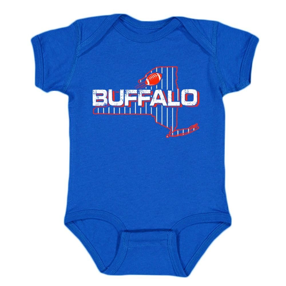 Buffalo Field Map Kid's Bodysuit for Football Fans (Royal, 18M)