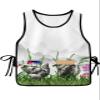 Ink Chicken Painting Cobbler Aprons with 2 Pockets for Women Men, Fashionable Printed Unisex Bib Waterproof Cleaning Smock Vest for Chef Kitchen Vintage Chinese Farm Animal Plant 1 Pack, 20''x 27.5'' view 1