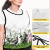 Ink Chicken Painting Cobbler Aprons with 2 Pockets for Women Men, Fashionable Printed Unisex Bib Waterproof Cleaning Smock Vest for Chef Kitchen Vintage Chinese Farm Animal Plant 1 Pack, 20''x 27.5'' view 4