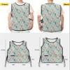 Teal Leaves Cobbler Aprons with 2 Pockets for Women Men, Fashionable Printed Unisex Bib Waterproof Cleaning Smock Vest for Chef Kitchen Abstract Geometric Grey Leaf Art 2 Packs, 20''x 31.5'' view 3