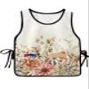 Country Eucalyptus Flowers Cobbler Aprons with 2 Pockets for Women Men,Fashionable Printed Unisex Bib Waterproof Cleaning Smock Vest Fall Farmhouse Leaves Rose Dahlia Floral 1 Pack,20''x31.5'' view 1