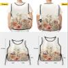 Country Eucalyptus Flowers Cobbler Aprons with 2 Pockets for Women Men,Fashionable Printed Unisex Bib Waterproof Cleaning Smock Vest Fall Farmhouse Leaves Rose Dahlia Floral 1 Pack,20''x31.5'' view 3