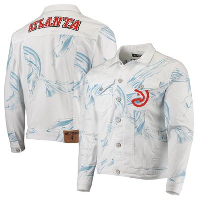 FISLL Men's NBA Team Denim Jacket, Atlanta Hawks, 3X-Large