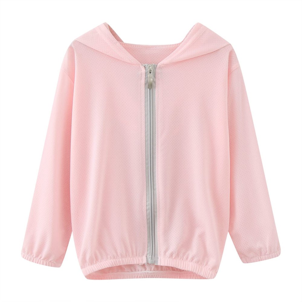 Baby Lightweight Sunscreen Hoodie Toddler Summer Sun otection Outwear Breathable Coat Jacket Girls (Pink, 2-3 Years)