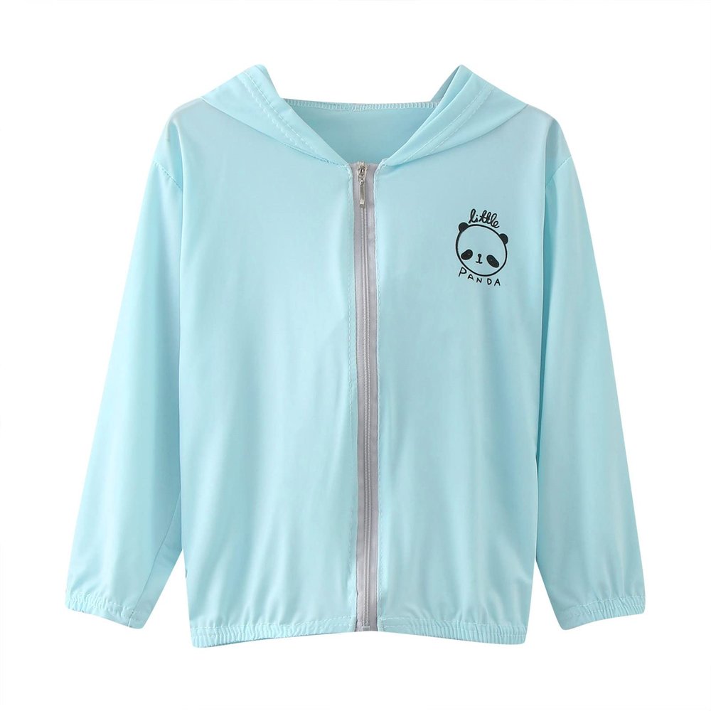 Toddler Boys Girls Sun otection Hoodie Jacket Kids Sunscreen Clothing Summer Zippered Coat (Sky Blue, 12-18 Months)