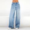 SMIDOW Amazon Clearance Warehouse Deals White Jeans for Women high Waisted Women's High Waisted Flare Jeans with Belt Bootcut Stretchy Denim Pants Full Length Wide-Leg Denim Pants Dark Blue XS view 2