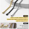 KeyStyle 3mm Gold Flat Curb Men Necklace, 316L Stainless Steel Jewelry 30 inches view 4