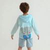 Boys Girls Sun otection Zip Front Hoodie Shirts, UPF 50+ Long Sleeve Sunscreen T-Shirt (Light Blue, 2-3 Years) view 2