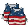 4th-of-July Cobbler Aprons with 2 Pockets for Women Men, Fashionable Printed Unisex Bib Waterproof Cleaning Smock Vest for Chef Kitchen Blue Red Patriotic Stars Stripes 1 Pack, 20''x 31.5'' view 1