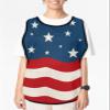 4th-of-July Cobbler Aprons with 2 Pockets for Women Men, Fashionable Printed Unisex Bib Waterproof Cleaning Smock Vest for Chef Kitchen Blue Red Patriotic Stars Stripes 1 Pack, 20''x 31.5'' view 2
