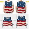 4th-of-July Cobbler Aprons with 2 Pockets for Women Men, Fashionable Printed Unisex Bib Waterproof Cleaning Smock Vest for Chef Kitchen Blue Red Patriotic Stars Stripes 1 Pack, 20''x 31.5'' view 3