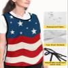 4th-of-July Cobbler Aprons with 2 Pockets for Women Men, Fashionable Printed Unisex Bib Waterproof Cleaning Smock Vest for Chef Kitchen Blue Red Patriotic Stars Stripes 1 Pack, 20''x 31.5'' view 4