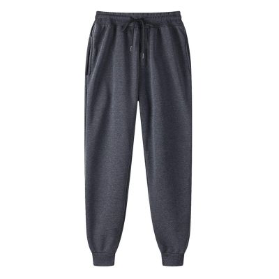 Sweatpants Men's Fleece Cargo Sweatpants Baggy Stretch Drawstring Elastic Waist Athletic Jogger Sweatpant with Pockets(Dark Gray,L)