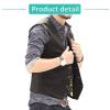 CXFOVIOVA Men's Casual Plus Size Dress Vest with 3 Pockets Wedding Herringbone Tweed Slim Fit Waistcoat Jacket Tank Top for Prom,Daily (Color : Black, Size : 3XL) view 2