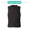CXFOVIOVA Men's Casual Plus Size Dress Vest with 3 Pockets Wedding Herringbone Tweed Slim Fit Waistcoat Jacket Tank Top for Prom,Daily (Color : Black, Size : 3XL) view 3