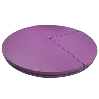 WAHHWF Pole Crash Mat - 1.2m/1.5m/1.6m/2m Round Foldable Pole Dance Mat, Portable Yoga Exercise Mats Dancing Cushion Fall Safety Padding for Dance Pole (Color : Purple, Size : 150cmx3cm/59inx1.2in)