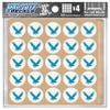 Flying Eagle Award Decals for Football Helmets, Baseball, Softball, Hockey Lacrosse Thick mil Vinyl 1-1/8" Diameter (100 Decals) (Columbia Blue on White) view 1