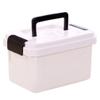 PAREKS Medicine Lock Box with Portable Handle Pill Case Child Proof Plastic Storage Box Lockable Chest Empty Home First Aid Box White/1040 view 1
