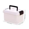 PAREKS Medicine Lock Box with Portable Handle Pill Case Child Proof Plastic Storage Box Lockable Chest Empty Home First Aid Box White/1040 view 2