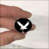 Flying Eagle Award Decals for Football Helmets, Baseball, Softball, Hockey Lacrosse Thick premiuim 20 mil Vinyl 1-1/8" Diameter (100 Decals) (White on Black) view 2