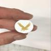 Flying Eagle Award Decals for Football Helmets, Baseball, Softball, Hockey Lacrosse Thick mil Vinyl 1-1/8" Diameter (100 Decals) (Vegas Gold on White) view 2