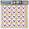 Flying Eagle Award Decals for Football Helmets, Baseball, Softball, Hockey Lacrosse Thick mil Vinyl 1-1/8" Diameter (100 Decals) (Purple on White) view 1