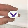 Flying Eagle Award Decals for Football Helmets, Baseball, Softball, Hockey Lacrosse Thick mil Vinyl 1-1/8" Diameter (100 Decals) (Purple on White) view 2