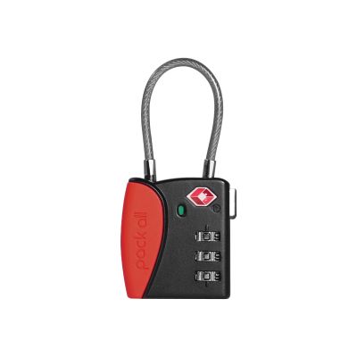 pack all TSA Approved Cable Luggage Locks, 3 Digit Combination Padlocks, Travel Lock for Suitcases & Bag, Alloy Body, Travel Accessories (1 Pack)Red