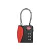 pack all TSA Approved Cable Luggage Locks, 3 Digit Combination Padlocks, Travel Lock for Suitcases & Bag, Alloy Body, Travel Accessories (1 Pack)Red view 1