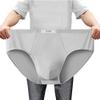 feichan ashion Men's Modal Cotton Brief Underwear, Soft ComfortPlus Size Triangle Underwear, High Waisted Underwear for Men (XXL, light gray) view 1