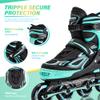 2PM SPORTS Vinal Girls Adjustable Flashing Inline Skates, All Wheels Light Up, Fun Illuminating Skates for Kids Women and Men Adults Boys - Mint Extra Large view 3