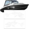 11" W x 38" L Large Size Boat Skeleton Fish Decals - Marine Shark Bone Decoration Fishing Stickers Graphics Accessories for Ship Canoe Kayak Car RV SUV, Left & Right, 2 Pcs (White)