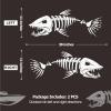11" W x 38" L Large Size Boat Skeleton Fish Decals - Marine Shark Bone Decoration Fishing Stickers Graphics Accessories for Ship Canoe Kayak Car RV SUV, Left & Right, 2 Pcs (White) view 2