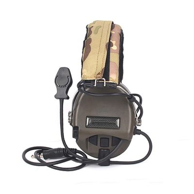 Aimsniper Tactical HeadsetWith MicrophoneNoise Reduction Electronic Sound Pickup Safety Headphones Ear MuffsCamo Canvas Headband (OD)