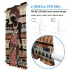Historical African Women French Sidelight Front Door Curtain For Door Window,Short Small Side Door Drape Rod Pocket Drapery,American Indian Southwest Traditional 1 Panel with Tieback,54"x 40" view 4