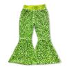 Yawoo Haan Kis Clothing Fluorescent Green Sequin Lining Baby Girls Bell Bottom Pants Party wear view 1